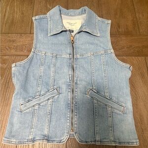 American Eagle Outfitters Light Blue Denim Vest